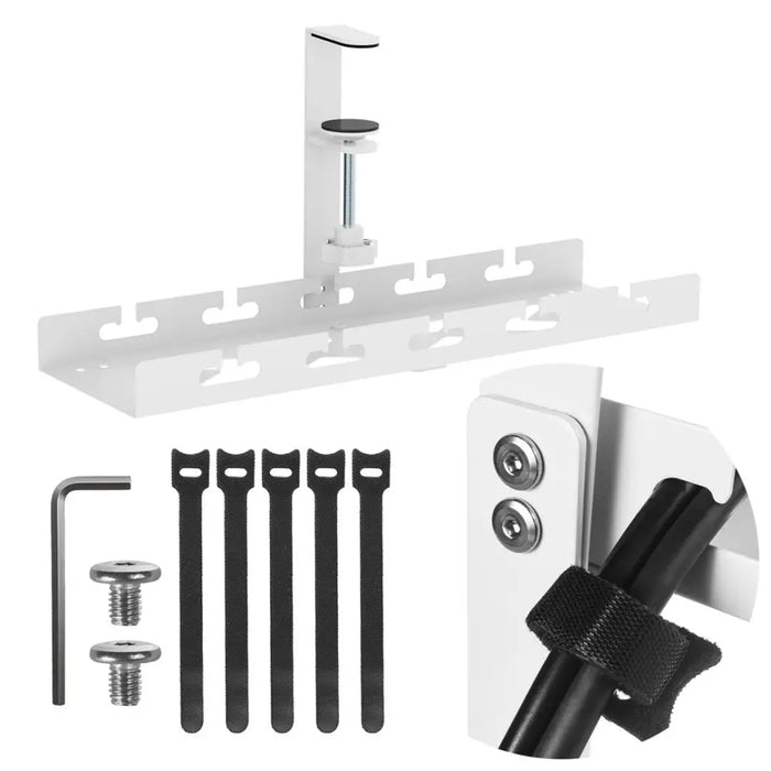 Maclean under-desk cable organizer max. load 5kg white MC-105 W - AccessoriesTVA-AKC<<<TV and accessoriesTVA<<<ActionPL