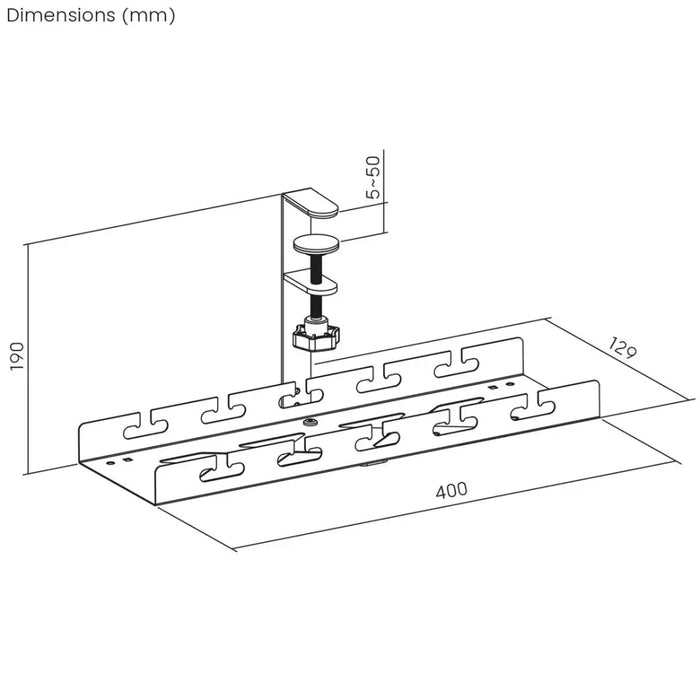 Maclean under-desk cable organizer max. load 5kg white MC-105 W - AccessoriesTVA-AKC<<<TV and accessoriesTVA<<<ActionPL