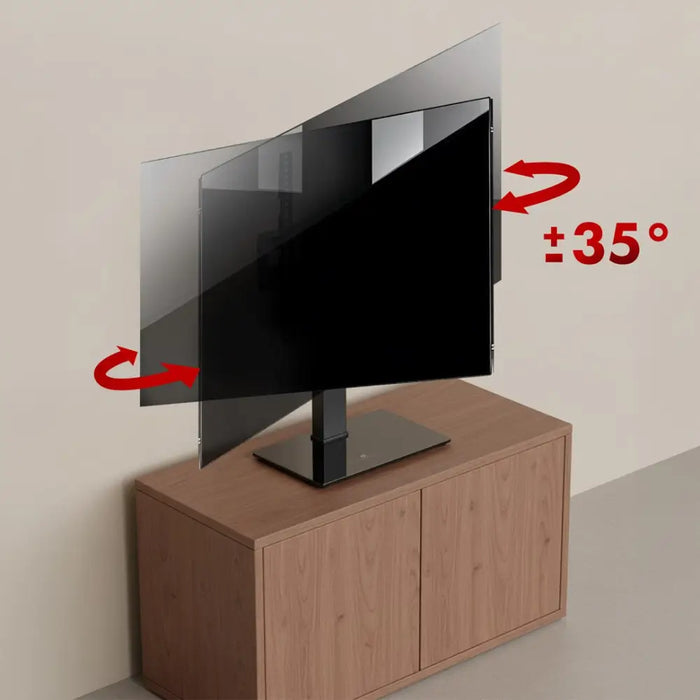 Maclean universal TV stand for RTV cabinet stand max. 40kg max. VESA 400x400 height and angle adjustment for 32-65’’ TV