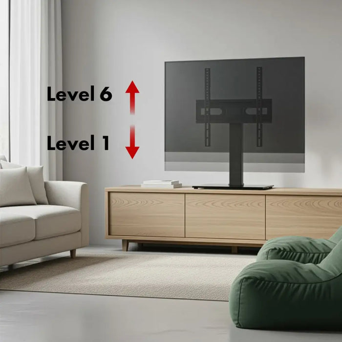 Maclean universal TV stand for RTV cabinet stand max. 40kg max. VESA 400x400 height and angle adjustment for 32-65’’ TV
