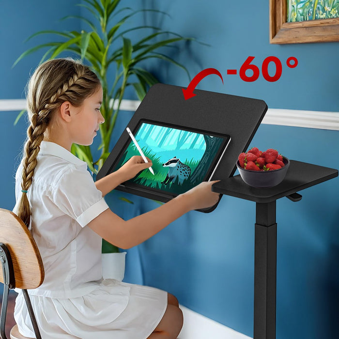 Maclean mobile desk/laptop stand, black, height adjustment 76-109cm, max. 30kg , MC-120 B