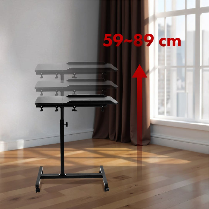 Maclean mobile desk/laptop stand, black, height adjustment 59-89cm, max. 30kg , MC-121 B