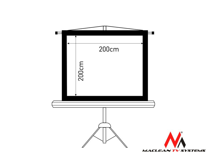 Projection Screen With 200x200 Tripods Maclean MC-680