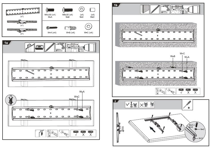 Adjustable Wall TV Bracket 37-85"