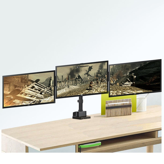 Maclean MC-811 Monitor Bracket Desk Mount Holder For 3 LCD LED Monitors USB 17'' - 27" 3 x 7kg VESA