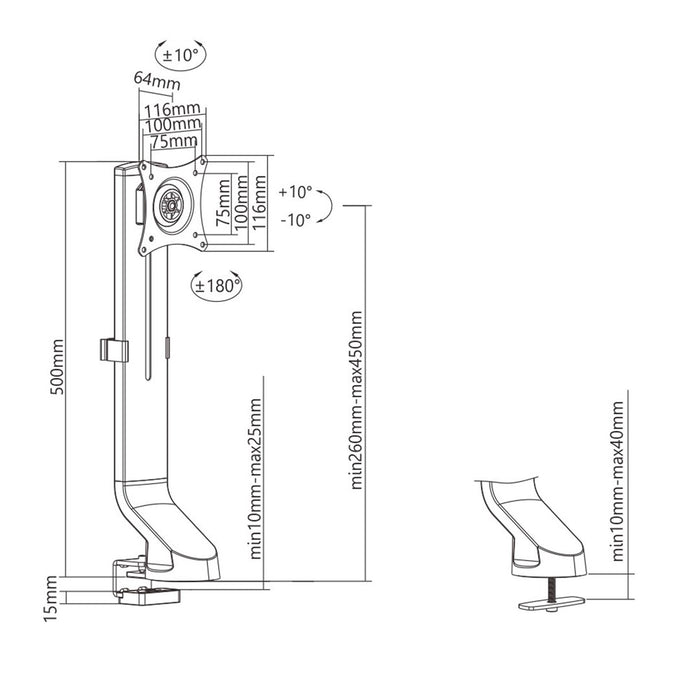 Maclean Monitor Desk Mount 17"-32" 8kg MC-853