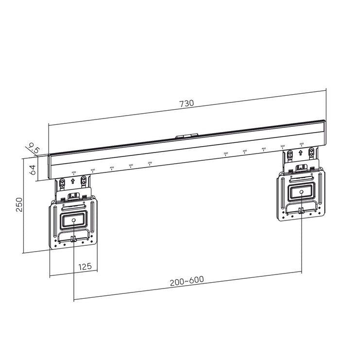Maclean MC-481 Ultra Flat Slim TV Wall Mount Bracket Holder for 37-80" Flat Curved up to 75kg Max. VESA 600x400 Universal TV Mount Holde