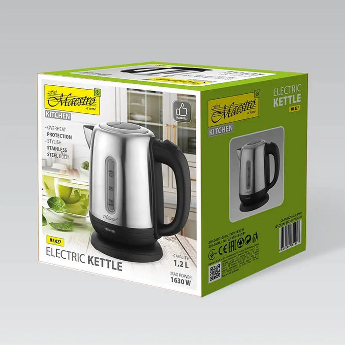MAESTRO MR-027 electric kettle 1.2 L 1630 W Steel Black - Electric kettlesAGD-CZE<<<Home Appliance