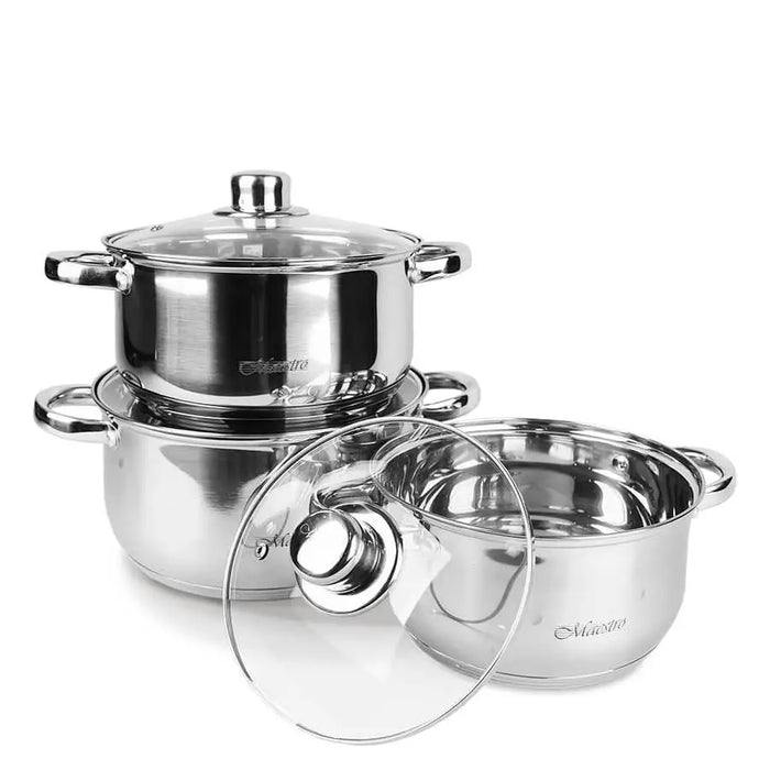 MAESTRO MR-2020-6M 6-piece cookware set stainless steel - Non-electric pots / pansAGD-GAR<<<Home Appliance