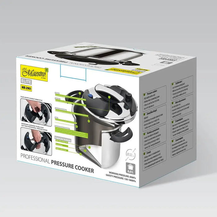 MAESTRO MR-2901 Pressure cooker 22 cm 6 l Silver - Pressure cookersAGD-SZY<<<Home Appliance - ProductsAGD<<<ActionPL