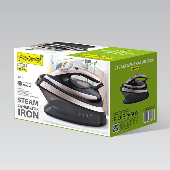 Maestro MR-320C steam ironing station 2400 W 1.5 L Ceramic soleplate Black Pink gold - IronsAGD-ZEL<<<Home Appliance