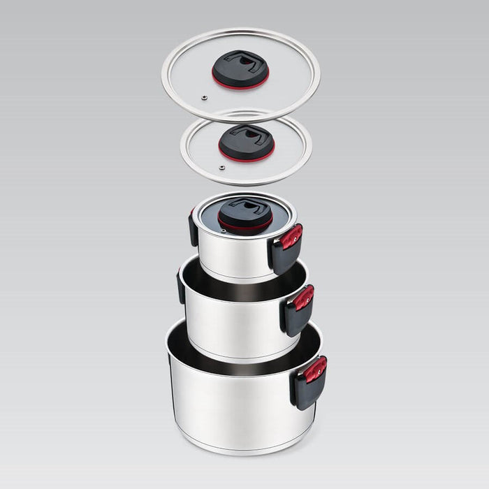 Maestro MR-3530-6 Pots set with folding handles 6 pieces - Non-electric pots / pansAGD-GAR<<<Home Appliance