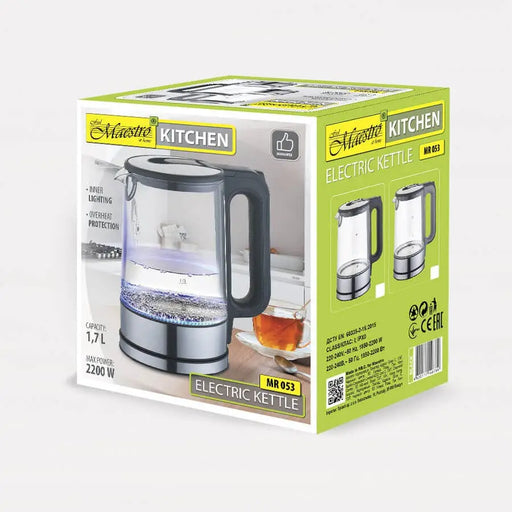 Maestro MR053 electric kettle 1.7 L 2200 W Black Transparent - Electric kettlesAGD-CZE<<<Home Appliance