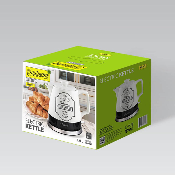 MAESTRO MR-072 electric kettle 1 L 1200 W White
