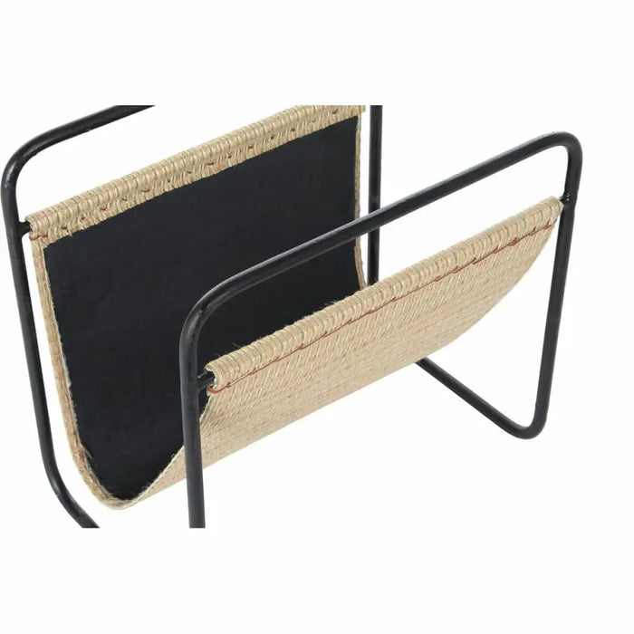 Magazine rack DKD Home Decor 39 x 26 x 36 cm Natural Black Metal - Декорация и Осветление<<<Дом