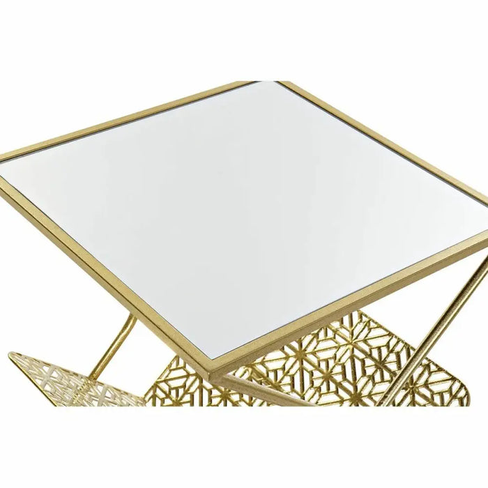 Magazine rack DKD Home Decor Golden Metal Mirror 45 x 45 x 55 cm - Декорация и Осветление<<<Дом