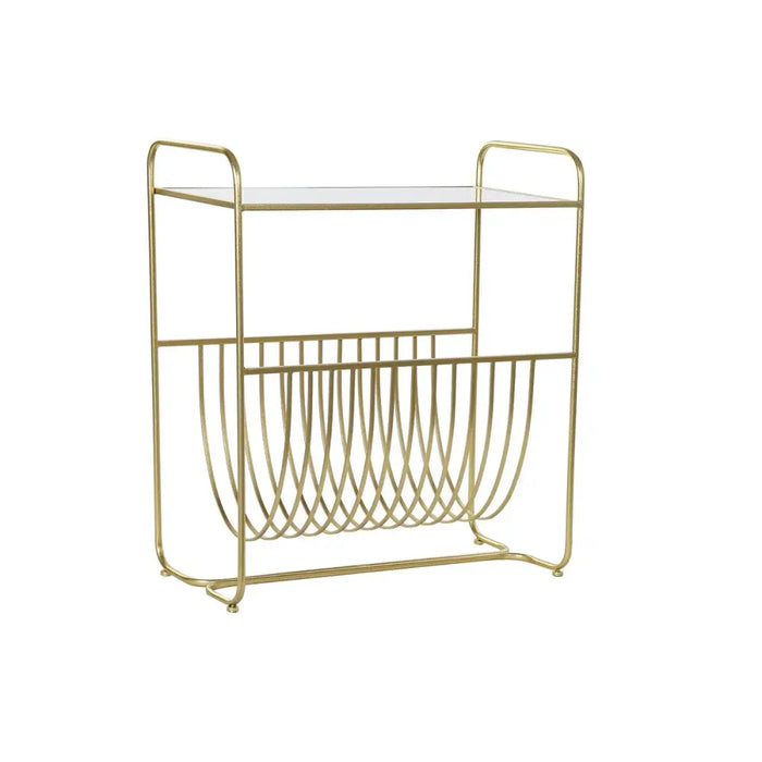 Magazine rack DKD Home Decor Mirror Golden Metal (76 x 35 x 83 cm) - Декорация и Осветление<<<Дом