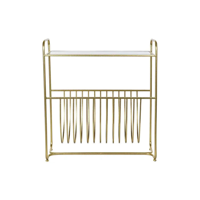 Magazine rack DKD Home Decor Mirror Golden Metal (76 x 35 x 83 cm) - Декорация и Осветление<<<Дом