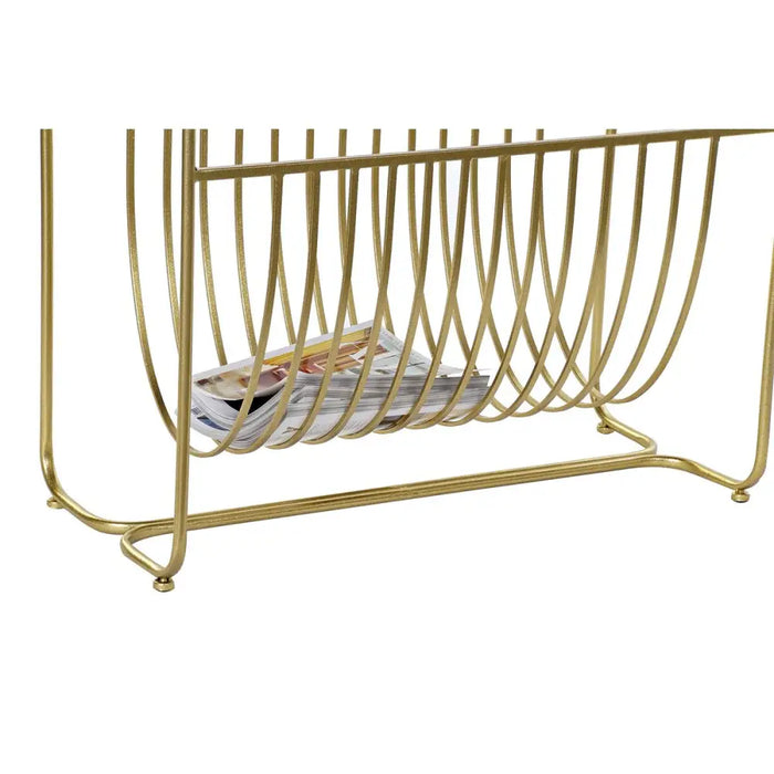 Magazine rack DKD Home Decor Mirror Golden Metal (76 x 35 x 83 cm) - Декорация и Осветление<<<Дом