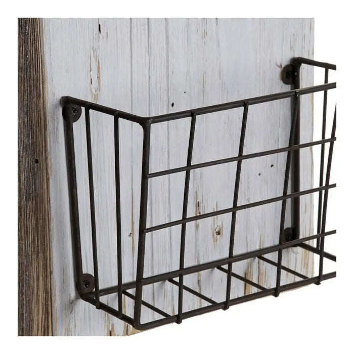 Magazine rack DKD Home Decor White Brown Metal Paolownia wood (57 x 10 x 40 cm) - Декорация и Осветление<<<Дом