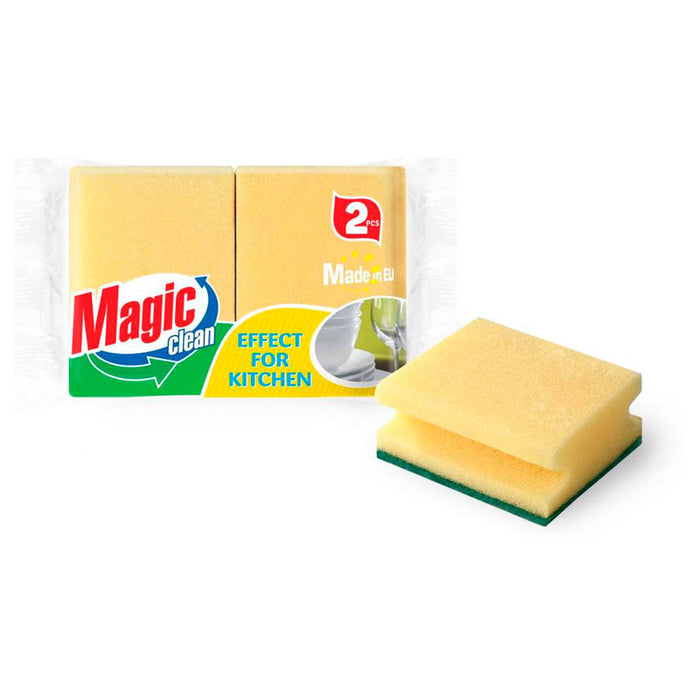 HOUSEHOLD SPONGE WITH MAGIC CLEAN CHANNEL