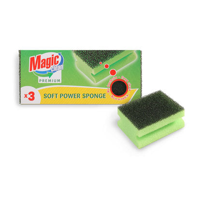 SPONGE WITH CHANNEL MAGIC PREMIUM 3 PCS MAGIC CLEAN