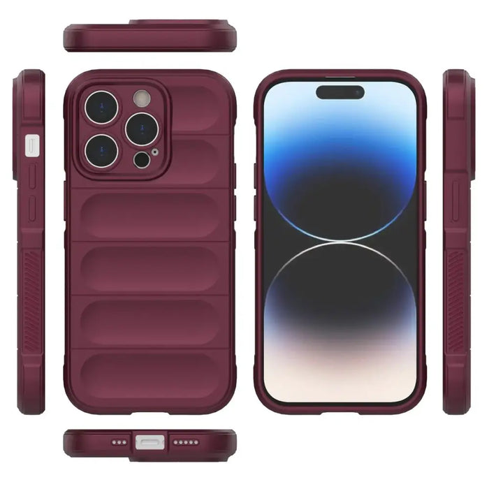 Magic Shield Case case for iPhone 14 Pro elastic armored cover in burgundy - Cell phone cases and covers<<<HurtelXML