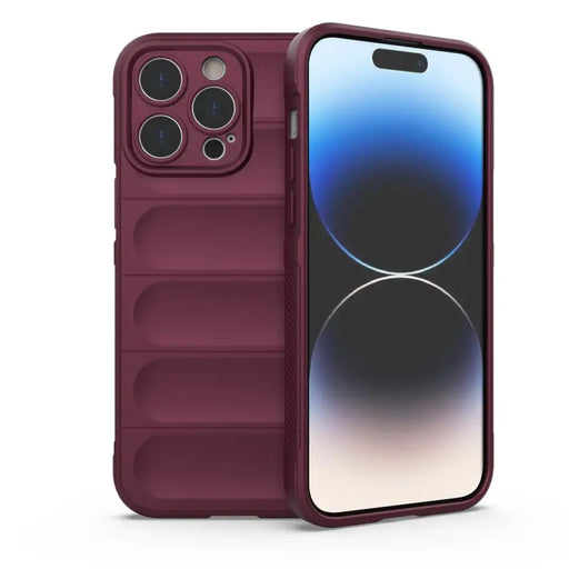 Magic Shield Case case for iPhone 14 Pro Max elastic armored case in burgundy - Cell phone cases and covers<<<HurtelXML