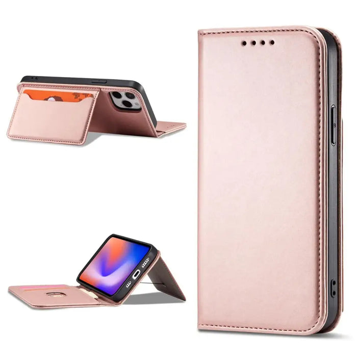 Magnet Card Case for iPhone 12 Pouch Card Wallet Card Stand Pink - Cell phone cases and covers<<<HurtelXML
