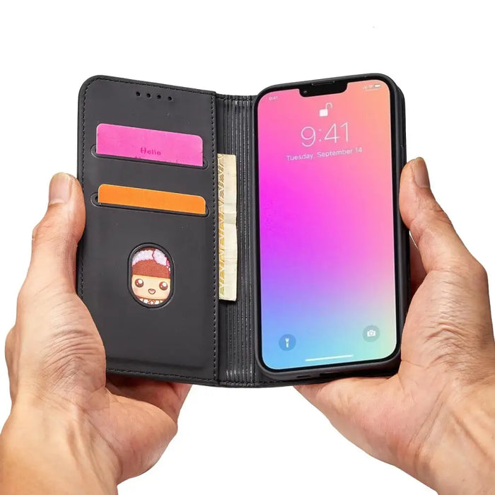 Magnet Card Case for iPhone 13 mini cover card wallet card stand black - Cell phone cases and covers<<<HurtelXML
