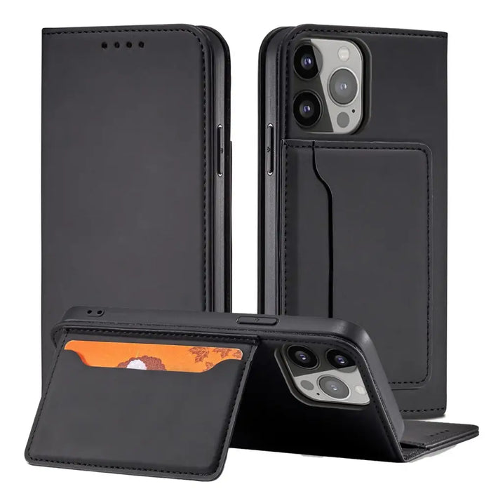 Magnet Card Case for iPhone 13 mini cover card wallet card stand black - Cell phone cases and covers<<<HurtelXML
