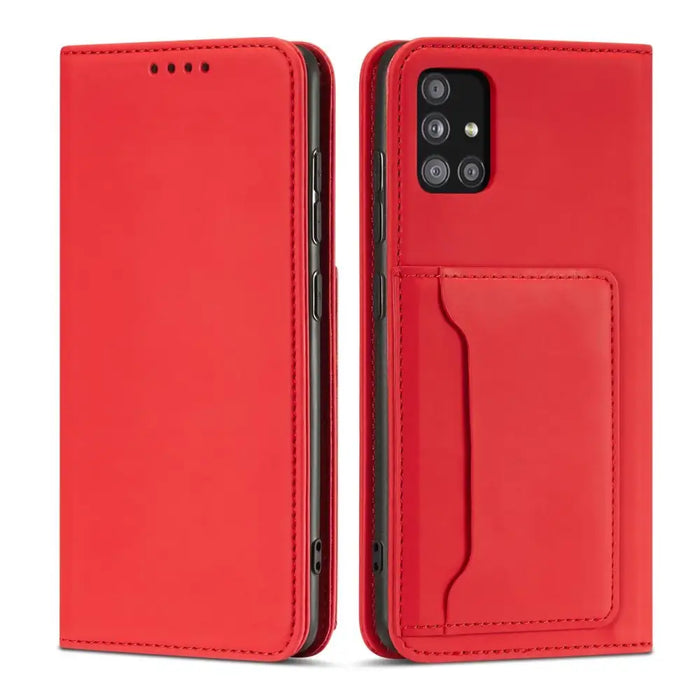 Magnet Card Case For Samsung Galaxy A12 5G Pouch Wallet Card Holder Red - Cell phone cases and covers<<<HurtelXML