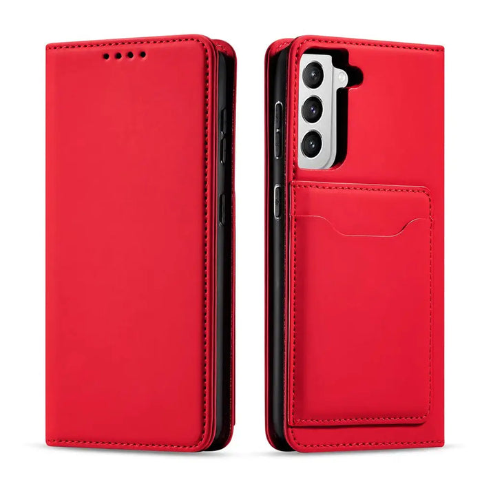 Magnet Card Case for Samsung Galaxy S22 + (S22 Plus) Pouch Wallet Card Holder Red - Cell phone cases