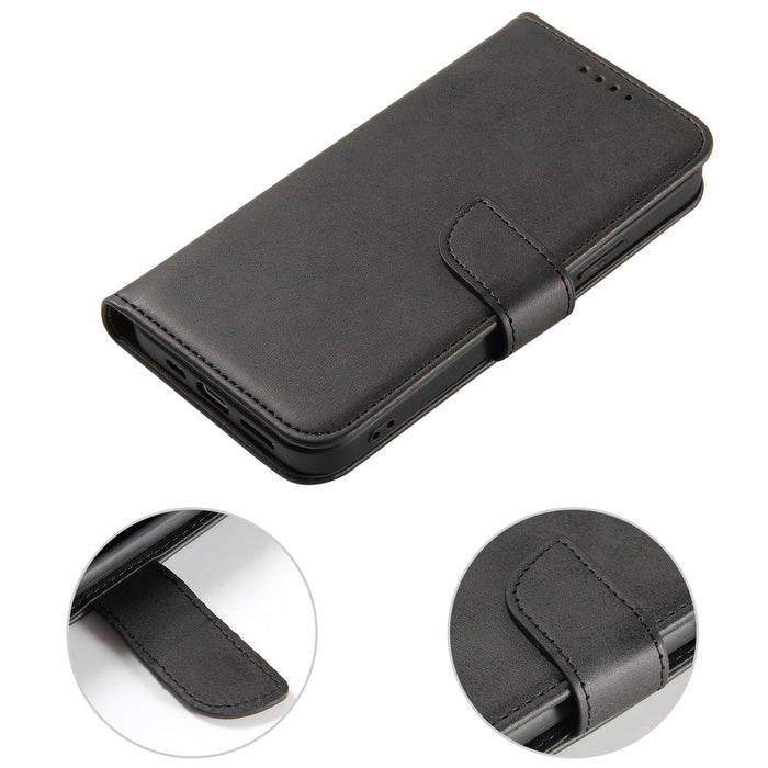 Magnet Case elegant bookcase type case with kickstand for iPhone 13 Pro Max black - Cell phone cases