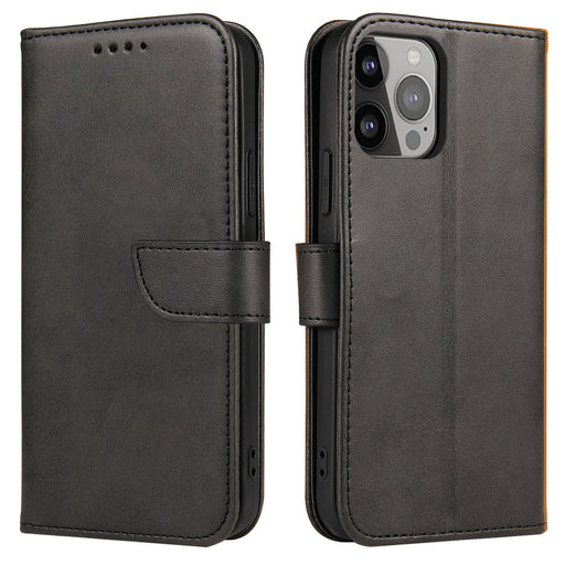 Magnet Case elegant bookcase type case with kickstand for iPhone 13 Pro Max black - Cell phone cases