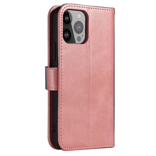 Magnet Case elegant bookcase type case with kickstand for iPhone 13 Pro Max pink - Cell phone cases