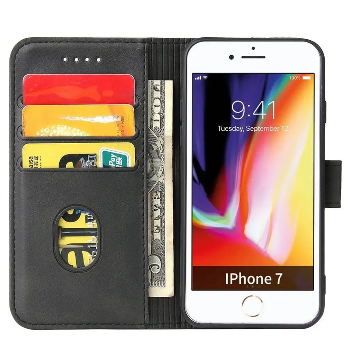 Magnet Case Elegant Case Cover Flip Cover iPhone SE 2022 / SE 2020 / iPhone 8 / iPhone 7 Black - Cell phone cases