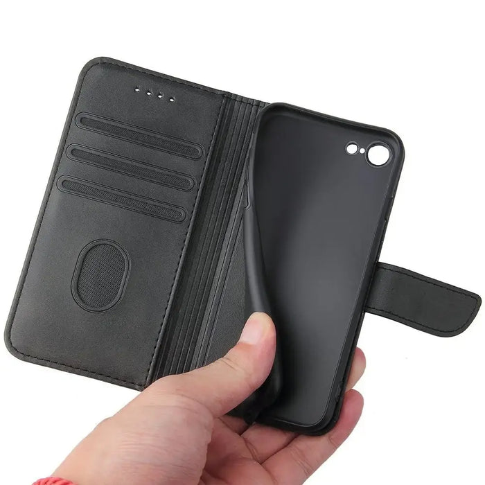 Magnet Case Elegant Case Cover Flip Cover iPhone SE 2022 / SE 2020 / iPhone 8 / iPhone 7 Black - Cell phone cases