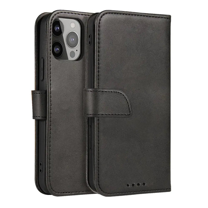 Magnet Case elegant case cover with a flap and stand function iPhone 14 black - Cell phone cases and covers<<<HurtelXML