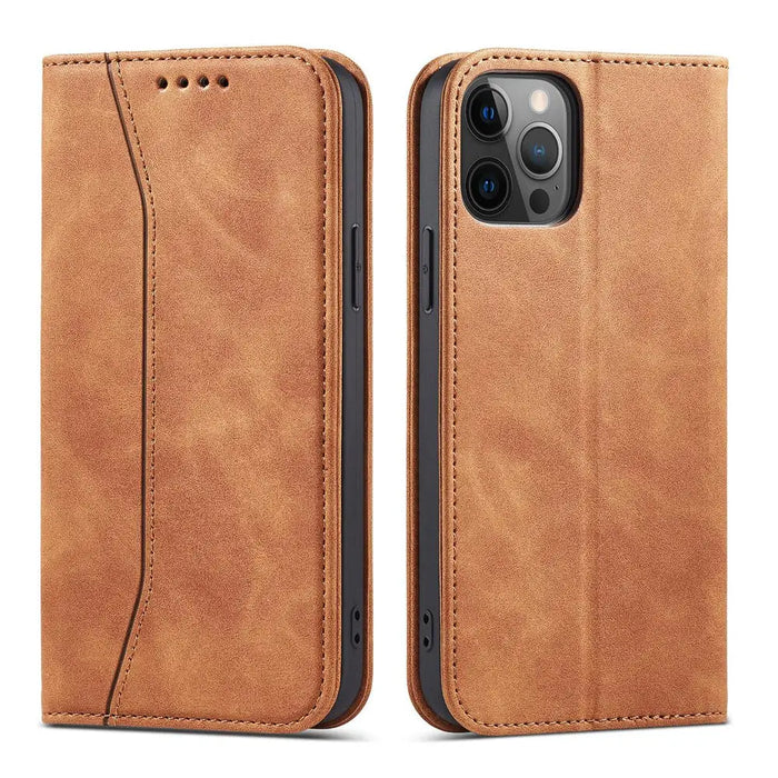 Magnet Fancy Case Case for iPhone 12 Pro Max Pouch Wallet Card Holder Brown - Cell phone cases and covers<<<HurtelXML