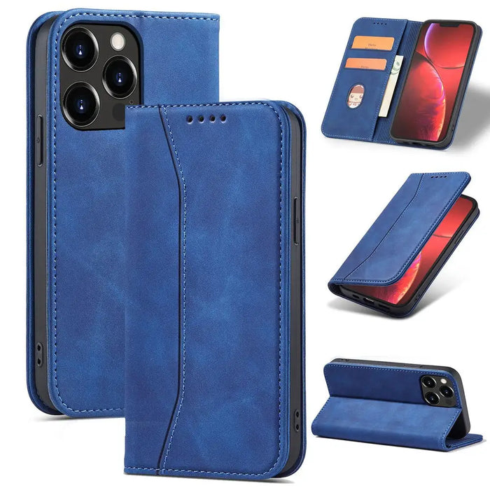 Magnet Fancy Case Case for iPhone 13 Pro Pouch Card Wallet Card Stand Blue - Cell phone cases and covers<<<HurtelXML