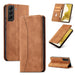 Magnet Fancy Case Case for Samsung Galaxy S22 + (S22 Plus) Pouch Wallet Card Holder Brown - Cell phone cases