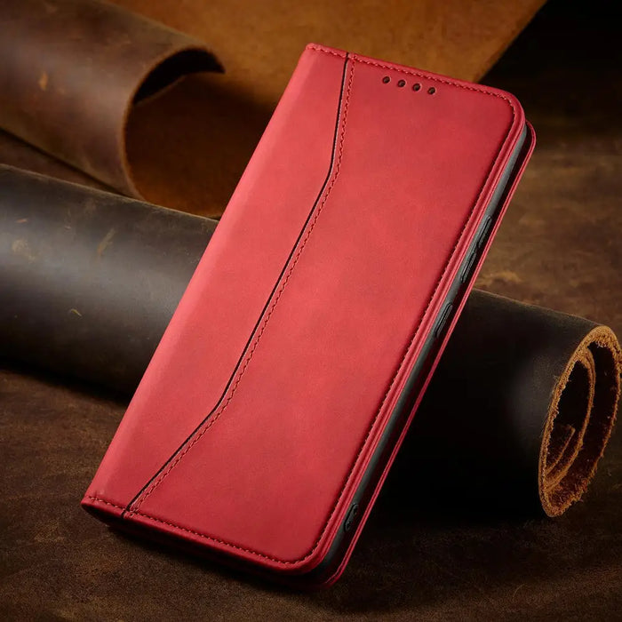 Magnet Fancy Case for Samsung Galaxy S23 Ultra Cover with Flip Stand Wallet Red - Cell phone cases