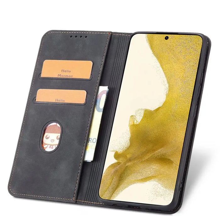 Magnet Fancy Case for Samsung Galaxy S23 Ultra flip cover wallet stand black - Cell phone cases and covers<<<HurtelXML
