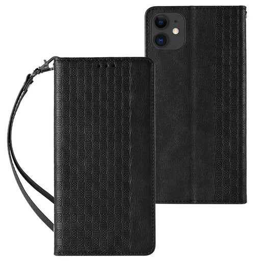 Magnet Strap Case for iPhone 13 Pouch Wallet + Mini Lanyard Pendant Black - Cell phone cases and covers<<<HurtelXML