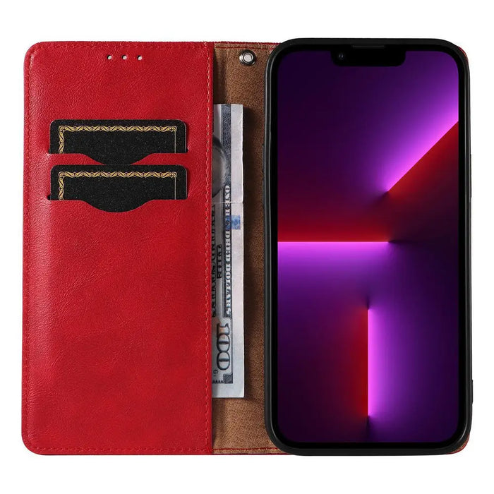 Magnet Strap Case Case for iPhone 13 Pro Max Pouch Wallet + Mini Lanyard Pendant Red - Cell phone cases