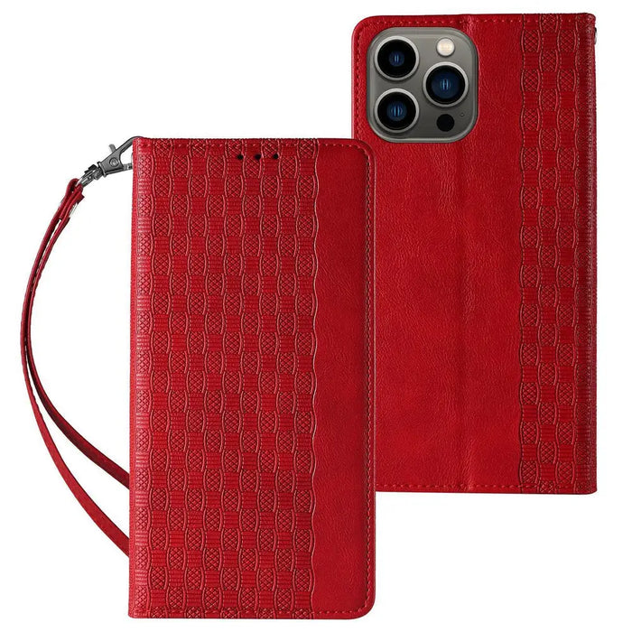 Magnet Strap Case Case for iPhone 13 Pro Pouch Wallet + Mini Lanyard Pendant Red - Cell phone cases