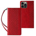 Magnet Strap Case Case for iPhone 13 Pro Pouch Wallet + Mini Lanyard Pendant Red - Cell phone cases