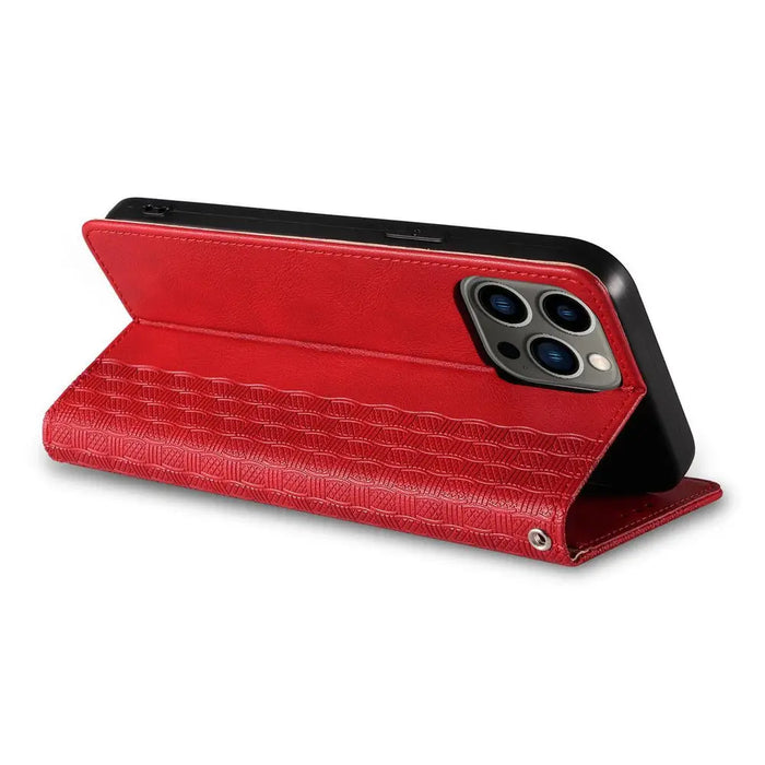 Magnet Strap Case for iPhone 14 Flip Wallet Mini Lanyard Stand red - Cell phone cases and covers<<<HurtelXML