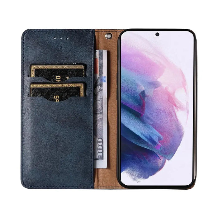 Magnet Strap Case Case for Samsung Galaxy S22 Ultra Pouch Wallet + Mini Lanyard Pendant Blue - Cell phone cases